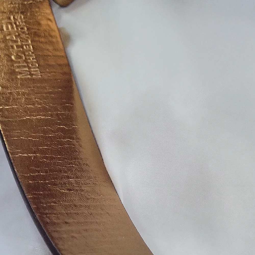 Michael Kors Dark Brown Belt with Gold Logo - Picture 3 of 8